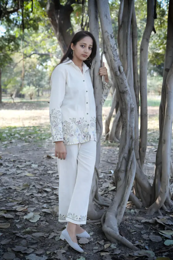 Royal Botanica Cord Set – Cotton Flex Embroidered Co-ord Set for Festive & Travel Wear